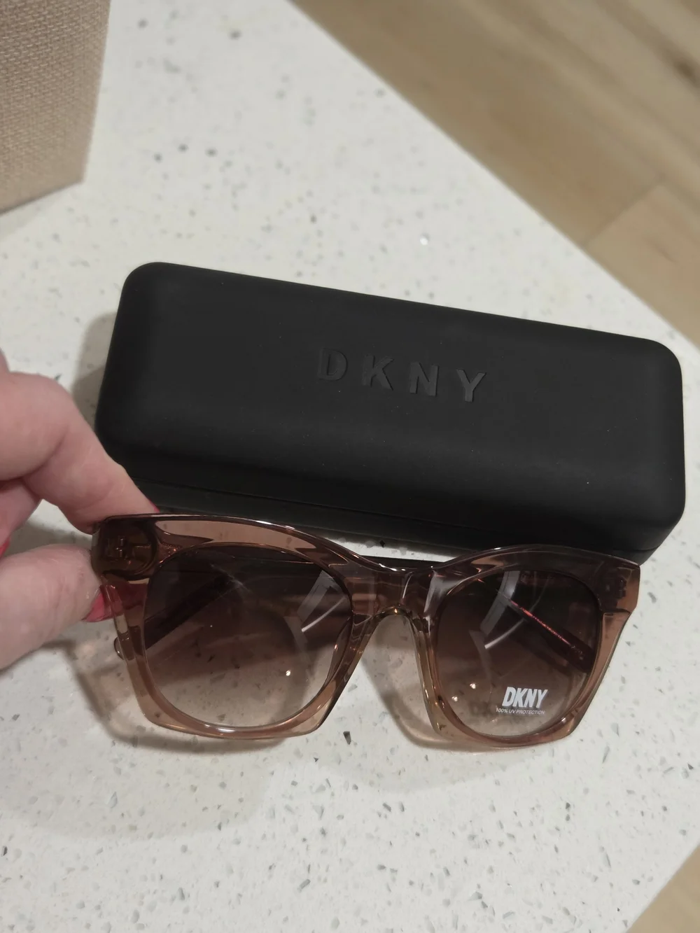 DKNY Women's Square Sunglasses in Light Brown